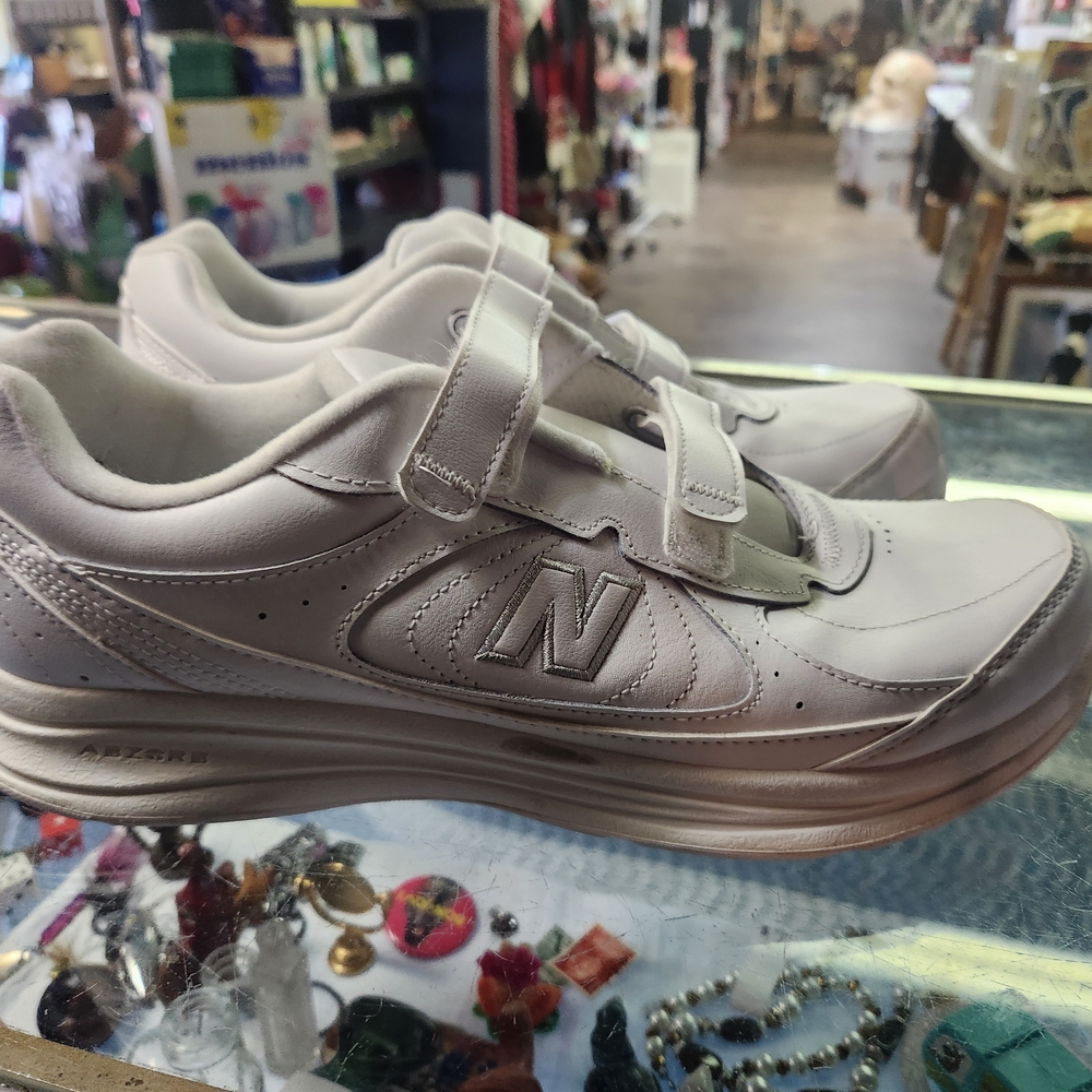New Balance White Sneakers with Velcro Straps